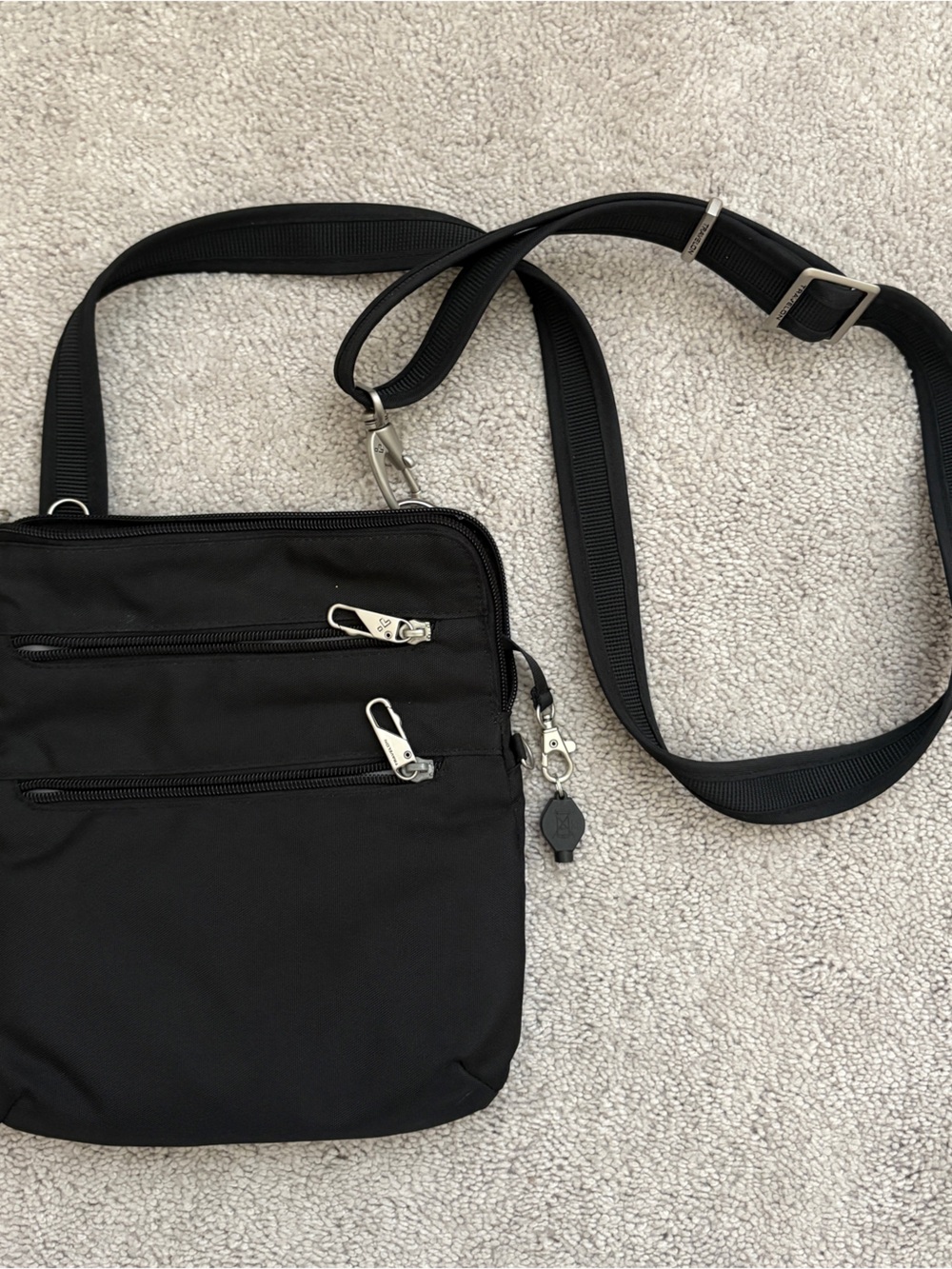 Travelon Black Slim Anti-Theft Crossbody Bag